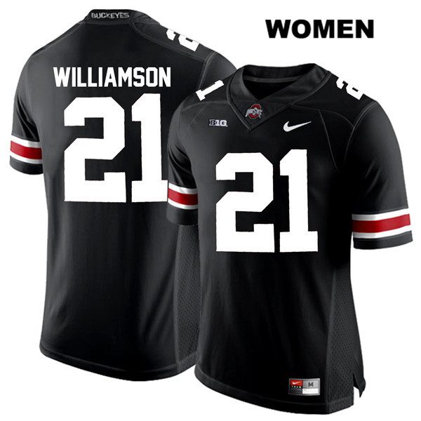 Ohio State Buckeyes Women's Marcus Williamson #21 White Number Black Authentic Nike College NCAA Stitched Football Jersey FO19G11MO